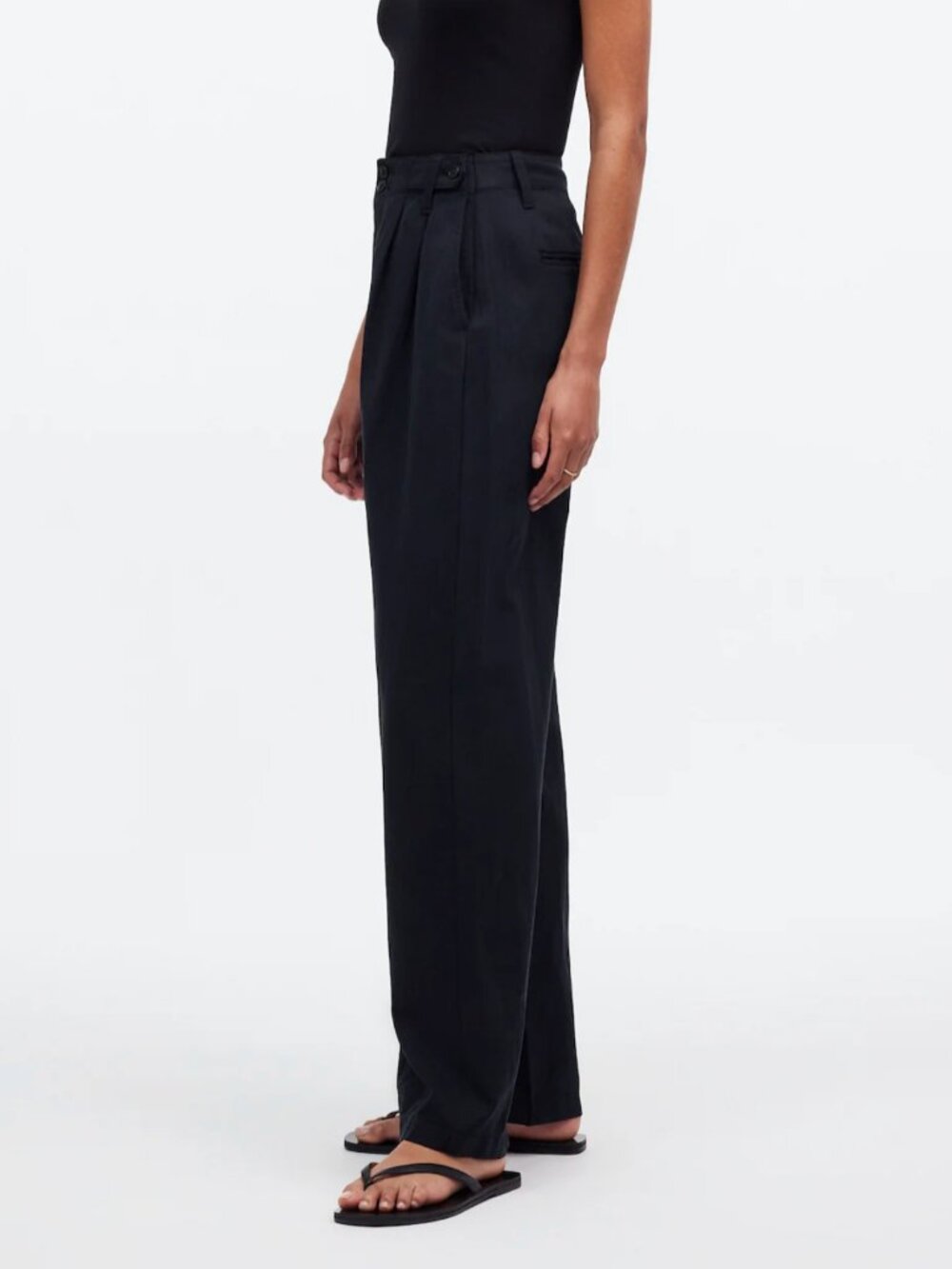 Madewell The Harlow Wide Leg Trouser Pants Drapey Twill High Rise Black Size 12 - Picture 3 of 13